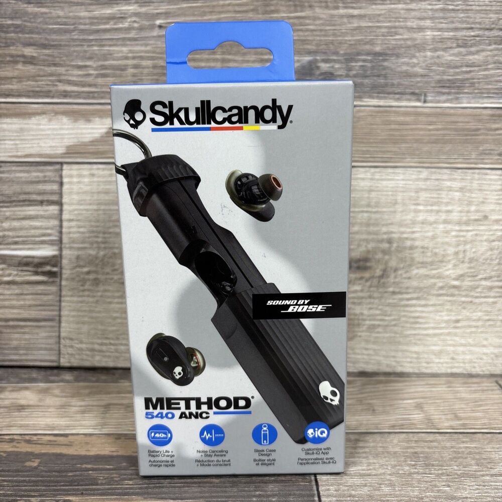 Skullcandy Method 360 ANC Wireless Earbuds with Sound by Bose - True Black. New!